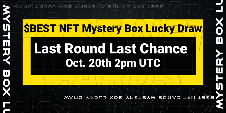 Don't hesitate. 
👉bestokens.network/nft/blind-box

Wind :     0.005 eth, total supply: 2100
Forest ：0.015 eth, total supply: 780
Fire ：     0.1 eth, total supply: 90
Mountain ：0.5 eth, total supply: 30

Cao and Liang Cards are waiting for you😎
$BEST #NFT #Mysterybox #BSC