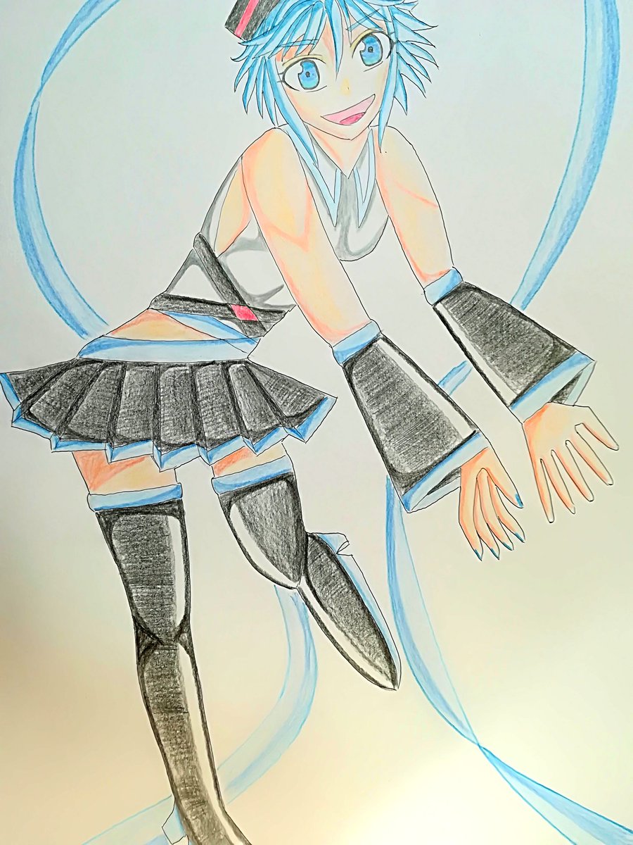 描いてみた 初音ミクさんを描いてみました イラスト イラスト好きな人と繋がりたい 絵描きさんと繋がりたい 初音ミク 初音ミクイラスト ツイレポ