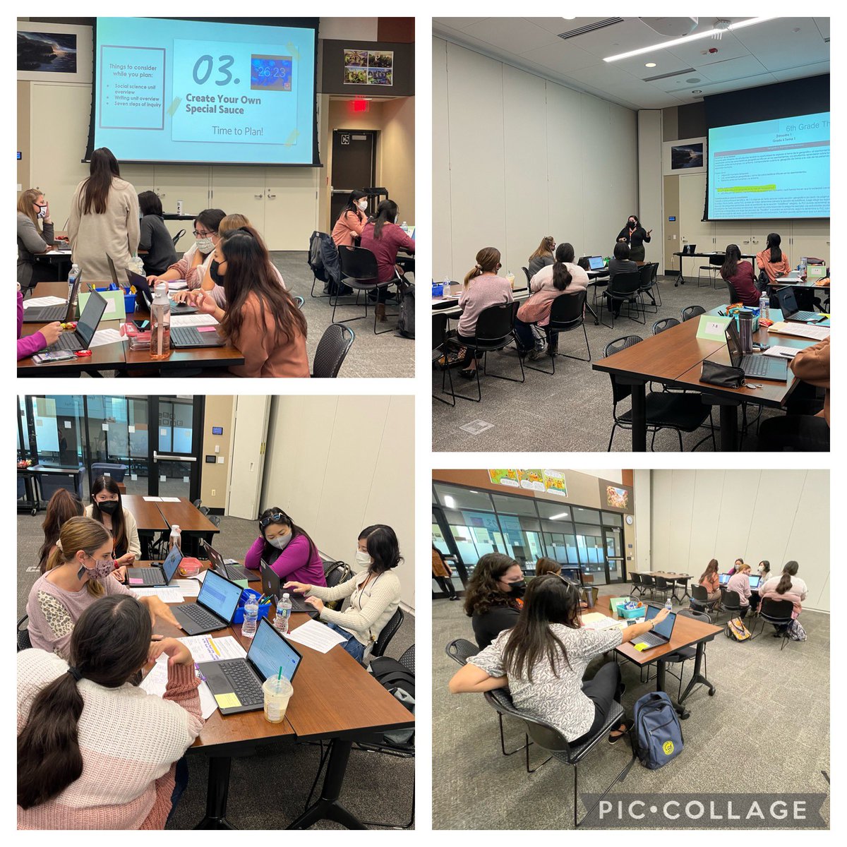 SarahHolmes54's tweet photo. The room was buzzing with so many wonderful ideas as Chinese, Japanese, and Spanish Dual Language teachers came together to plan for upcoming units and create their “secret sauce” for student engagement! @CampiXiong #WeAre54 https://t.co/GKUhSGjUkz