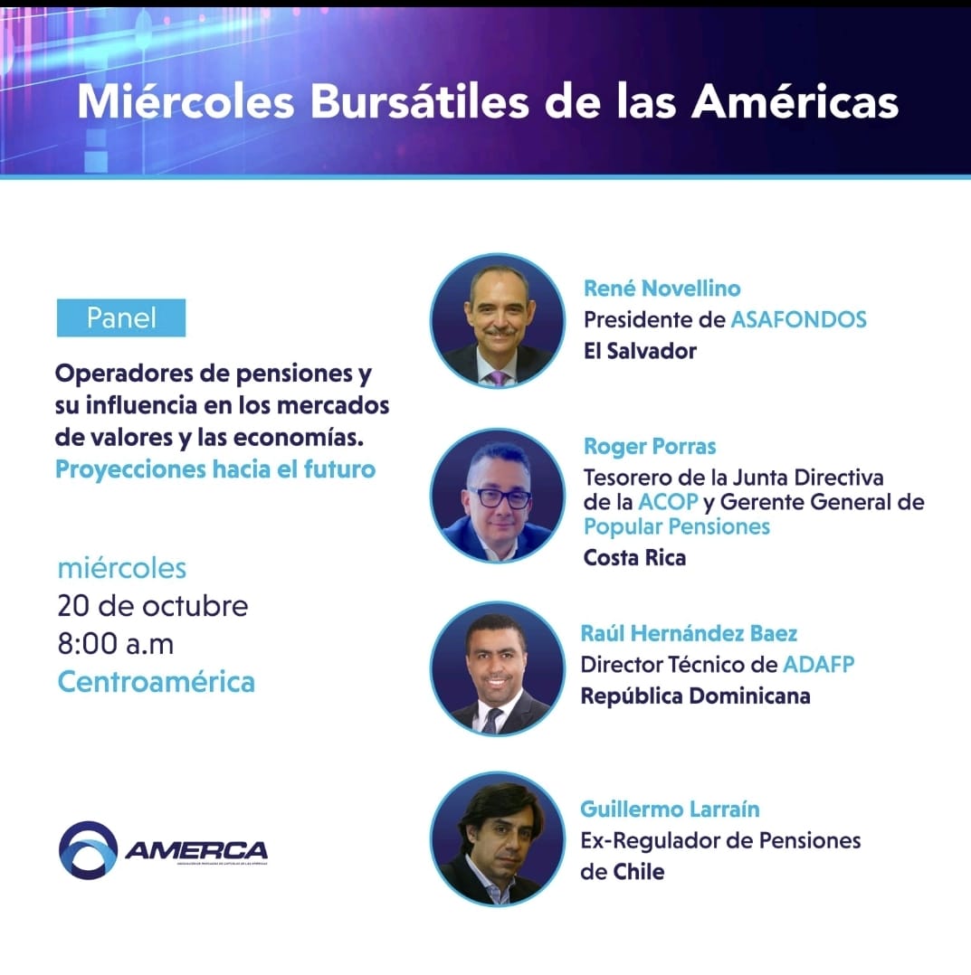 Mañana participamos en este conversatorio de Miércoles #Bursátiles de las Américas como representante de <a href="/AdafpRDO/">ADAFP RD</a> . Los esperamos!