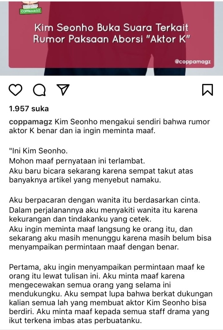 sintul__'s tweet photo. Finally... Konfirmasi langsung dari Seon Ho. Jujur patah hati bgt 💔😢
Gimana nasib karirnya setelah ini? Padahal lagi happy bgt waktu tau banyak project drama yg akan dia mainkan after homcha 😣 https://t.co/bwZBbuXOKc