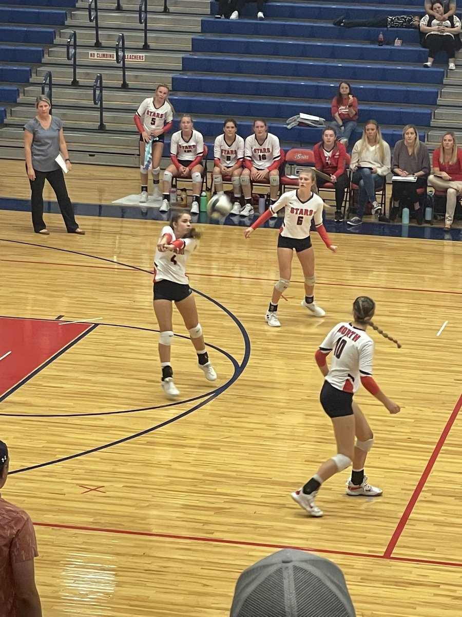 Stars sweep the Wolverines in 3 sets for the 1st round of Regionals! We will now face East on Thursday for the 2nd Round. Game time is 7pm and only online passes again. Let’s keep this going! #destination52401 
<a href="/IGHSAU/">IGHSAU</a> @SiouxCityNorth 
25-8
25-17
25-17