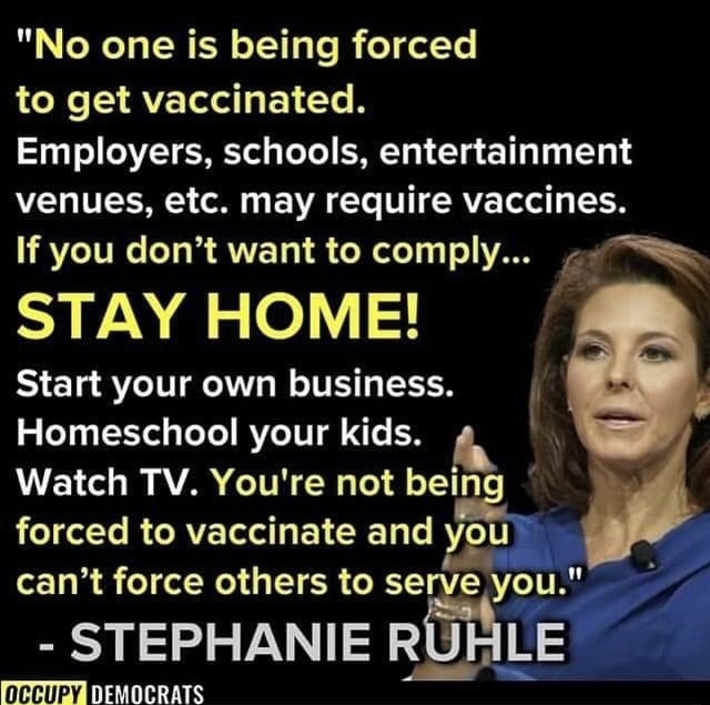 jilevin's tweet photo. No one is forcing you to get vaccinated! https://t.co/4NxIPFCjUL