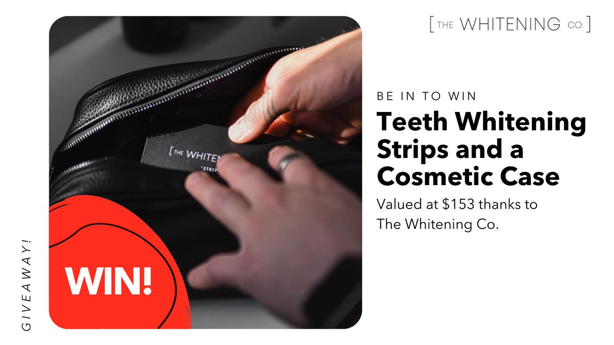 StudentCardNZ's tweet photo. 😁🦷️Giveaway 🦷😁⁠
⁠Be in with a chance to make your smile brighter thanks to The Whitening Co.⁠
⁠
Up for grabs is one packet of Teeth Whitening Strips and a Vegan Leather Cosmetic Case valued at $153!⁠ To enter, 👉 here https://t.co/eB0UwdNhqY https://t.co/X3l8Hdr6TK