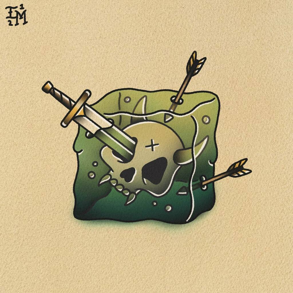 Day 19 💀💚🧊 my favorite monster mr gelatinous cube #inktober instagr.am/p/CVOwWEJpCOt/
