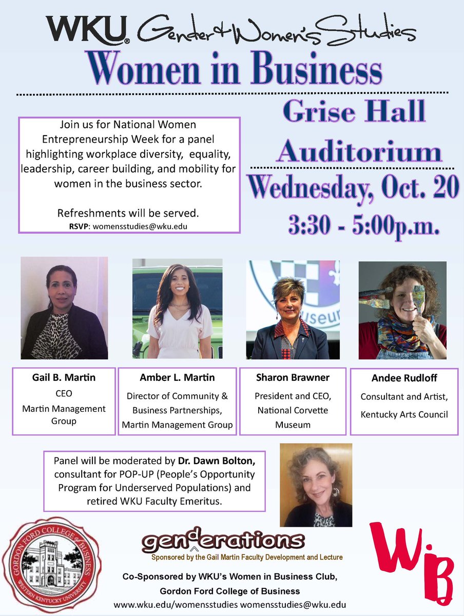 This week I’ll have the honor of sharing the stage for the first time with my mother! See details for the Women in Business panel here: bit.ly/wkupressreleas… #womeninbusiness #wku #panel #speaker #womensstudies #seeher #leadership