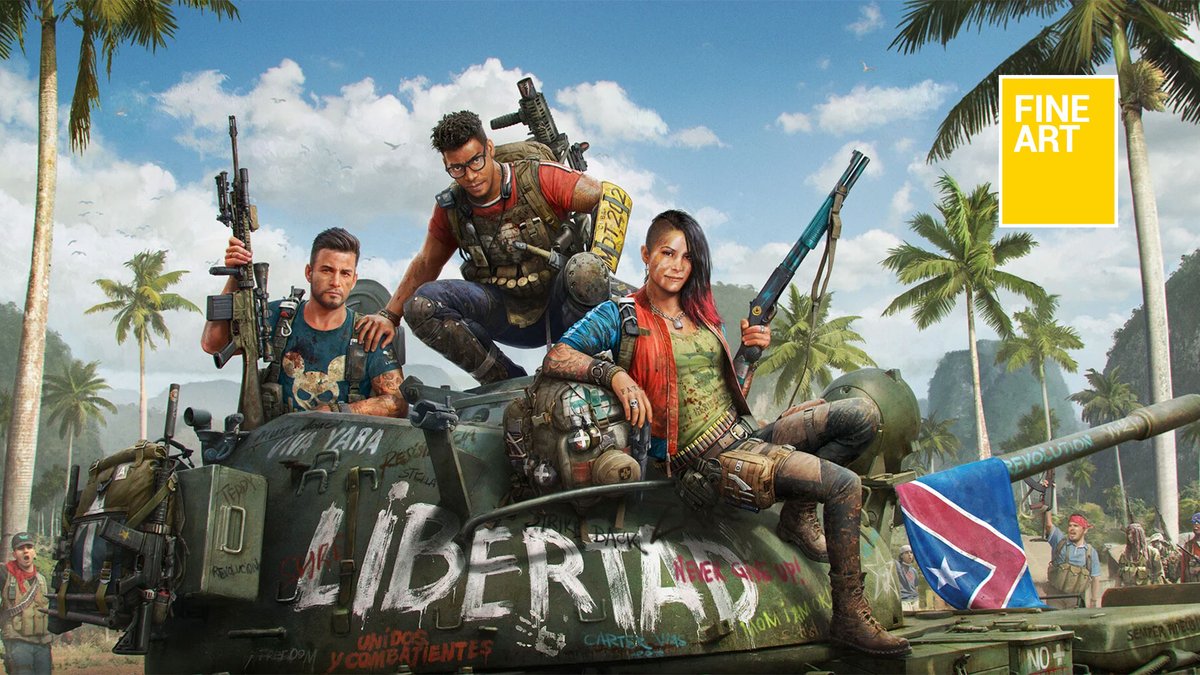 Kotaku's tweet photo. The art of Far Cry 6. https://t.co/rnB3Dpy1ar https://t.co/m1j2Hr2l7m