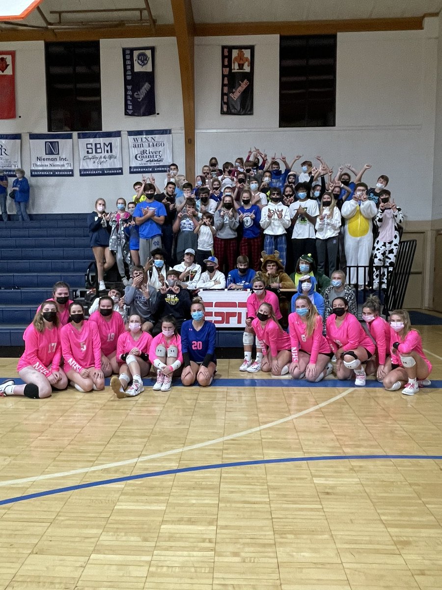 ncchsvball's tweet photo. Great winning a conference championship in front of our awesome student section!  #GoComets @NewmanCCHS https://t.co/hQc0RsUjuS