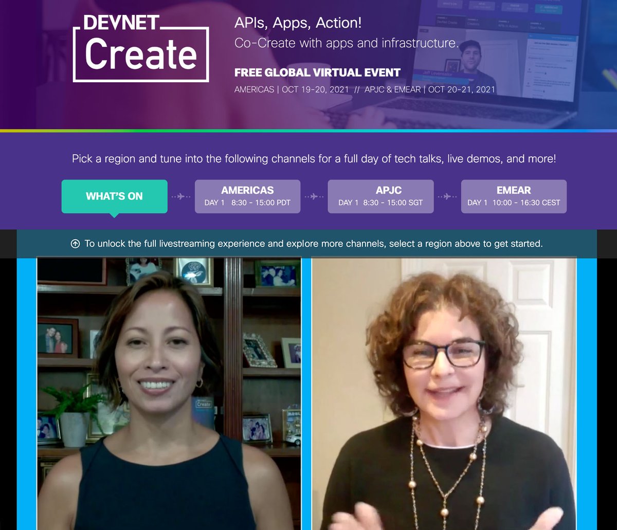 Love the ideas and energy in #DevNetCreate 2021 free global virtual event! Watch the livestreaming at developer.cisco.com/devnetcreate
<a href="/GraceFr/">Grace Francisco</a> <a href="/par_merat/">Par Merat</a> <a href="/CiscoDevNet/">Cisco DevNet</a> <a href="/LearningatCisco/">Learn with Cisco</a>