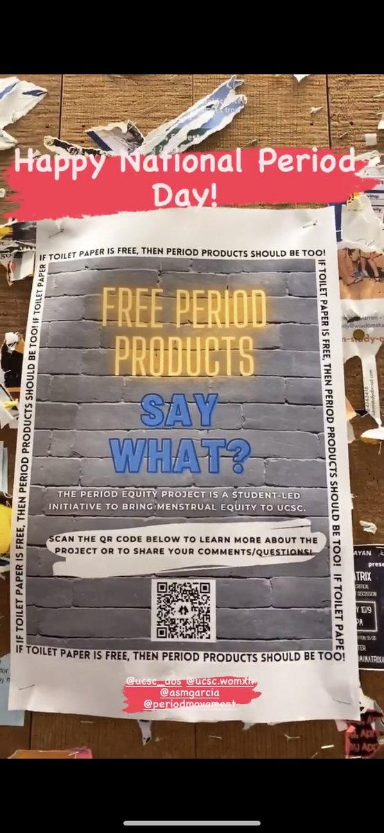Getting ready for implementation of #AB367 ✨ @AsmGarcia @GavinNewsom bringing the menstrual equity fight to @ucsc!🩸also Happy #NationalPeriodDay 🎉