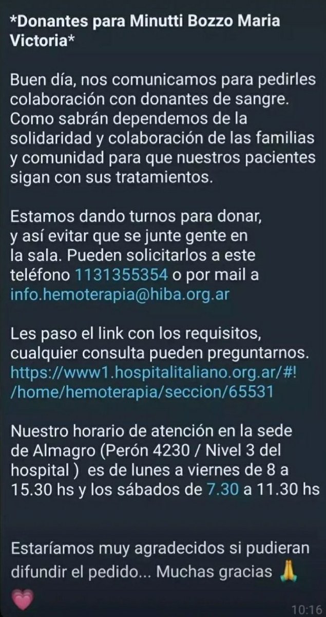 Agradezco a quienes puedan difundir. Uruguayos que tengan familia o amigos en Argentina que tal vez puedan ayudar. Muchas gracias
