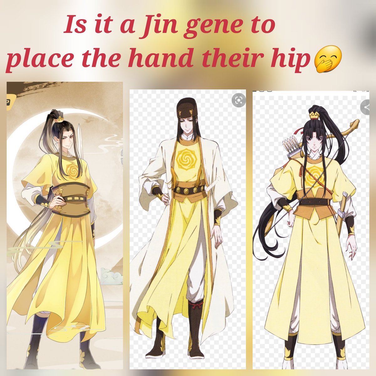 ssminshan033832's tweet photo. A daily dose of Jin gene 💫they have a habit of posing like this 🤪
#jinsect #mdzs #untamed #gusu #lanling #yellow #richsect https://t.co/iqpVEFqL7s