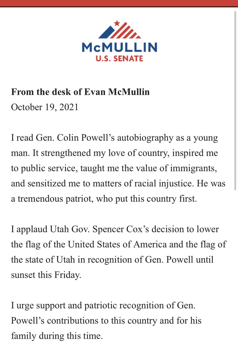 KelseyKWitt's tweet photo. #utpol #ColinPowellRIP @EvanMcMullin @TeamMcMullin https://t.co/fHRZLVw1DH