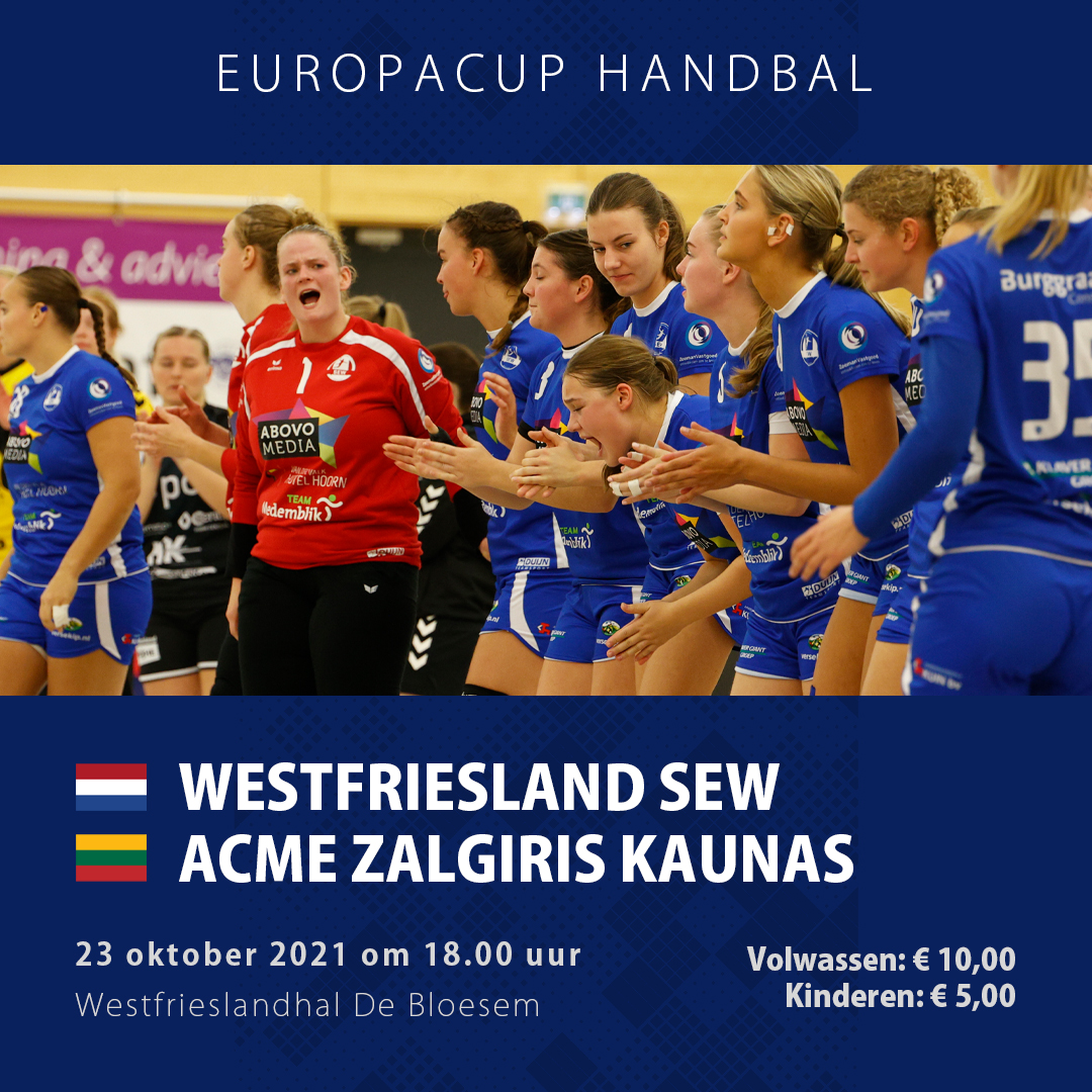 Heerlijk avondje Europacup

Zaterdag speelt SEW na 6 jaar weer een thuisduel in Europees verband. 

Een bomvolle Bloesem zal de dames zeker vleugels geven, plus dit Europese spektakel wil je niet missen.

Bestel snel je kaartje op wfsew.nl/tickets

Tot zaterdag!
💙💙💙