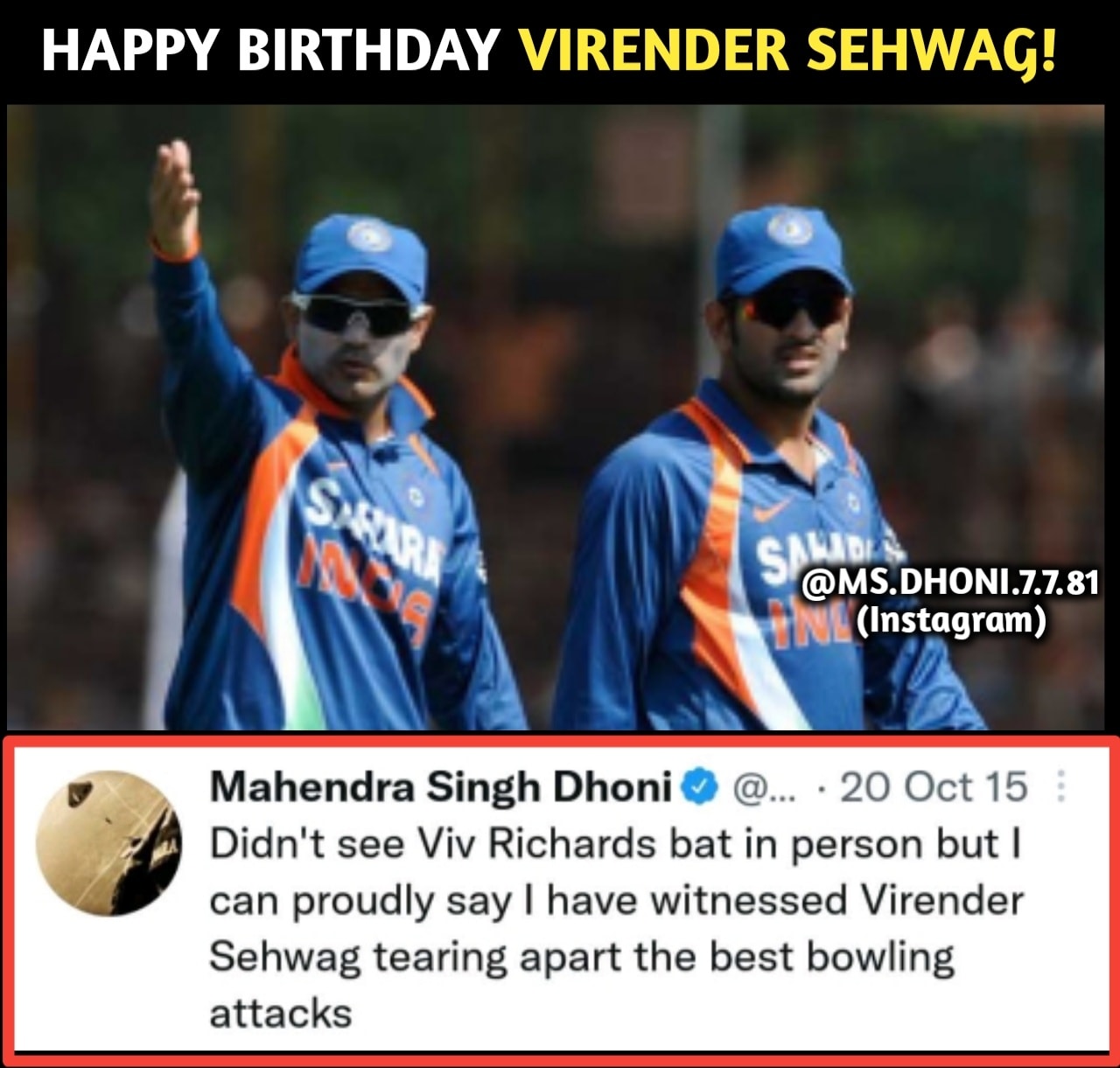   Happy Birthday Virender Sehwag! 