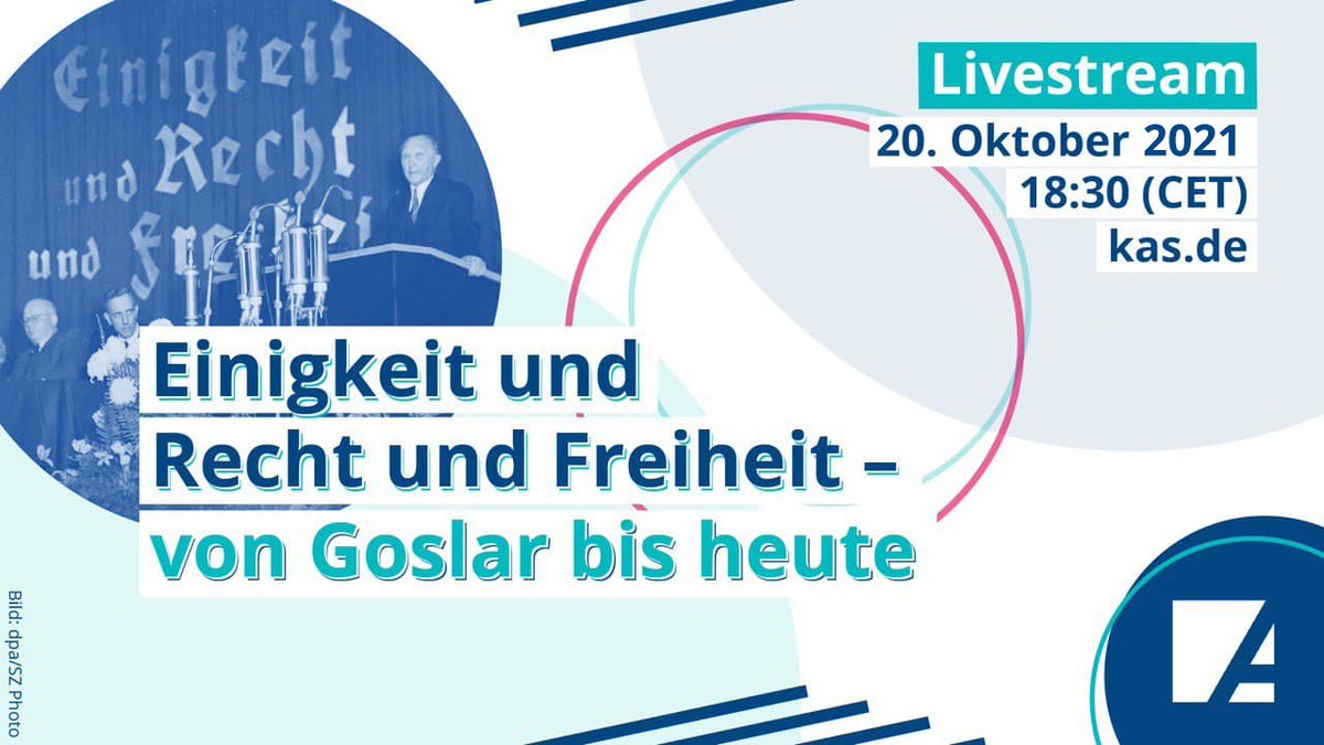 KASonline's tweet photo. #Einigkeit, #Recht, #Freiheit: Unter diesem Leitspruch fand 1950 der erste #CDUBundesparteitag statt. Zum historischen Jubiläum hält #Laschet heute eine Grundsatzrede. Seid ab 18:30 Uhr #live dabei auf https://t.co/yKyztV8FxM:
https://t.co/ea6xf1KfX0 https://t.co/KWuaMKX6S0