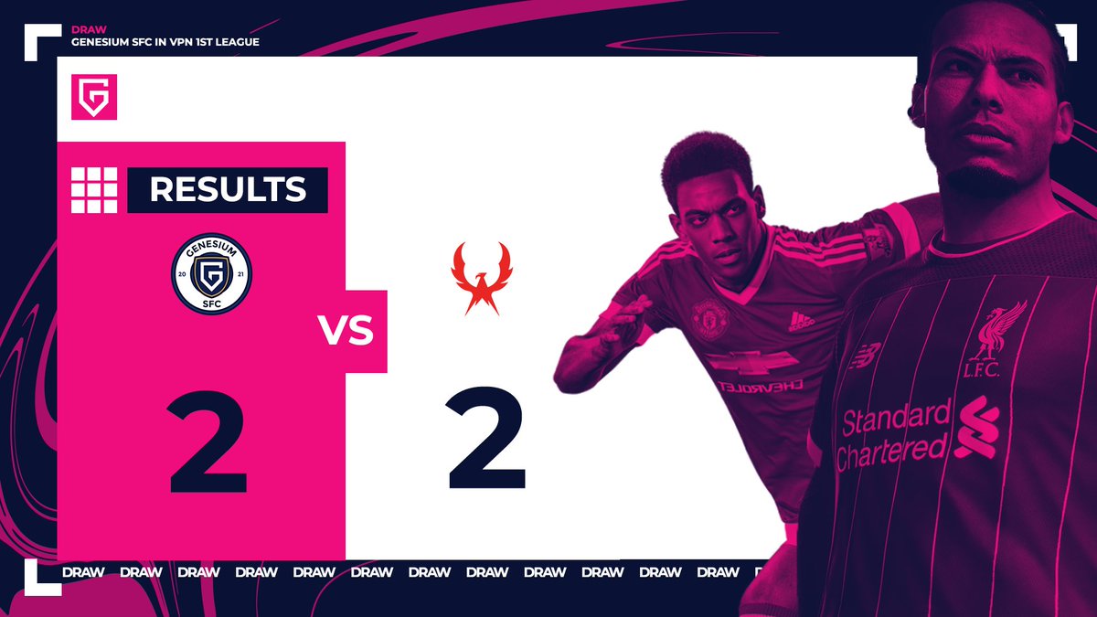 Résultat de la rencontre de Ligue 1 organisée par @VPNPS4Officiel 

Lors de la rencontre d'hier à 22H face à @MisteryaFifa, nous avons fait match nul sur le score de 2 - 2. 

GG à eux pour ce beau match ! 🤝

<a href="/TeamGenesium/">Genesium 🌴</a> #WhereItBegins 👾