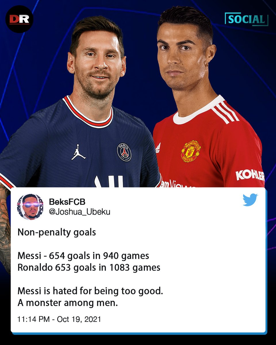 Messi has overtaken Ronaldo for non-penalty goals... And he's done it in 143 fewer games. 👀