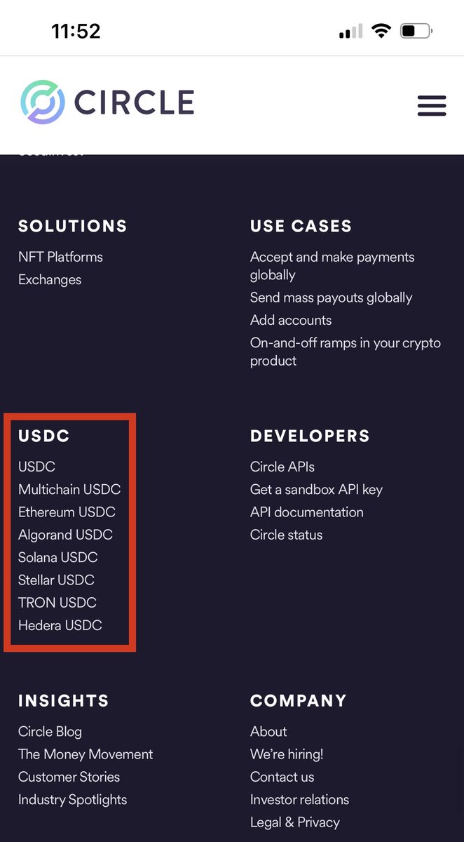 CredibleCrypto's tweet photo. Coinbase and @circlepay created $USDC. Today they just announced that $USDC has launched on @hedera. The other networks that $USDC runs on are $ALGO, $SOL, $TRON, $ETH and $XLM, all of which are listed on @coinbase. I suspect an $HBAR listing on @coinbase is on the horizon. https://t.co/Zi9CfxTzZ2