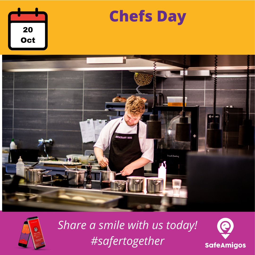 safeamigos's tweet photo. Oct 20 - Our favourite fun holiday is:

Chefs Day Day
.
.
.
#safertogether #safeamigos
#chefsday https://t.co/z5WmRVzxmJ