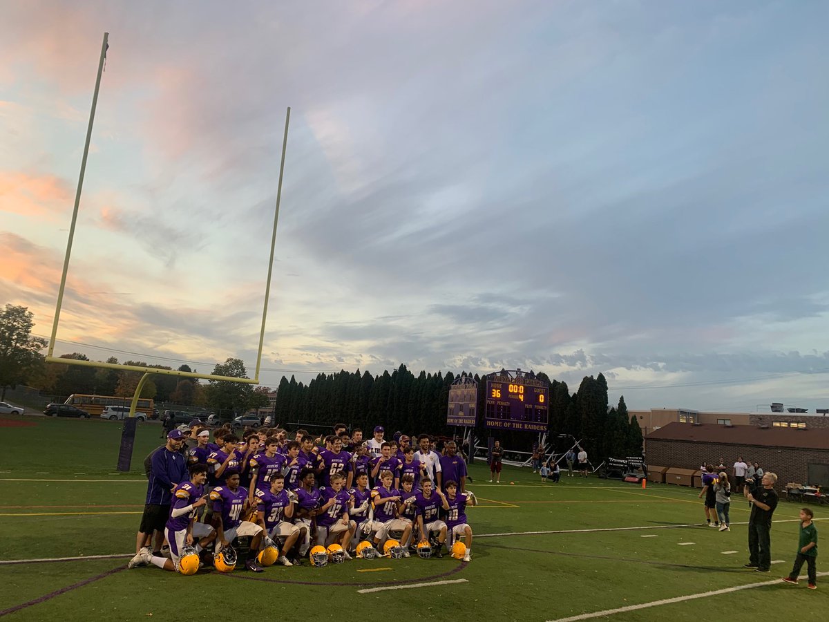 CDH_Football's tweet photo. Congratulations to our freshmen team, as tonight they secure the win over Hastings to cap off a perfect 8-0 season!! #HAILRAIDERS https://t.co/p8LEU6uKid