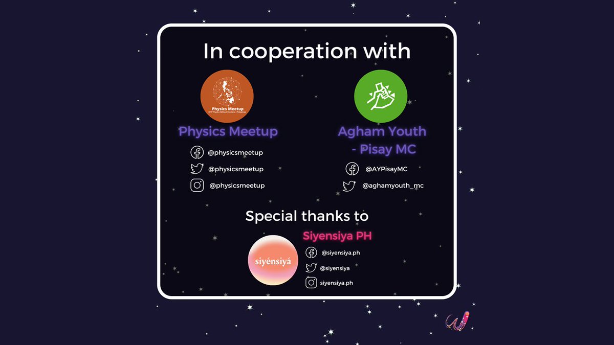 wanderers_ph's tweet image. 𝗪𝗮𝗻𝗱𝗲𝗿𝗲𝗿𝘀𝗣𝗛 would like to thank the following partners for the support they’ve given throughout the celebration of #WorldSpaceWeek2021 with the theme “𝑾𝒐𝒎𝒆𝒏 𝒊𝒏 𝒔𝒑𝒂𝒄𝒆.”🛰 That without their help and support, we wouldn&apos;t deem the event as successful as it is.