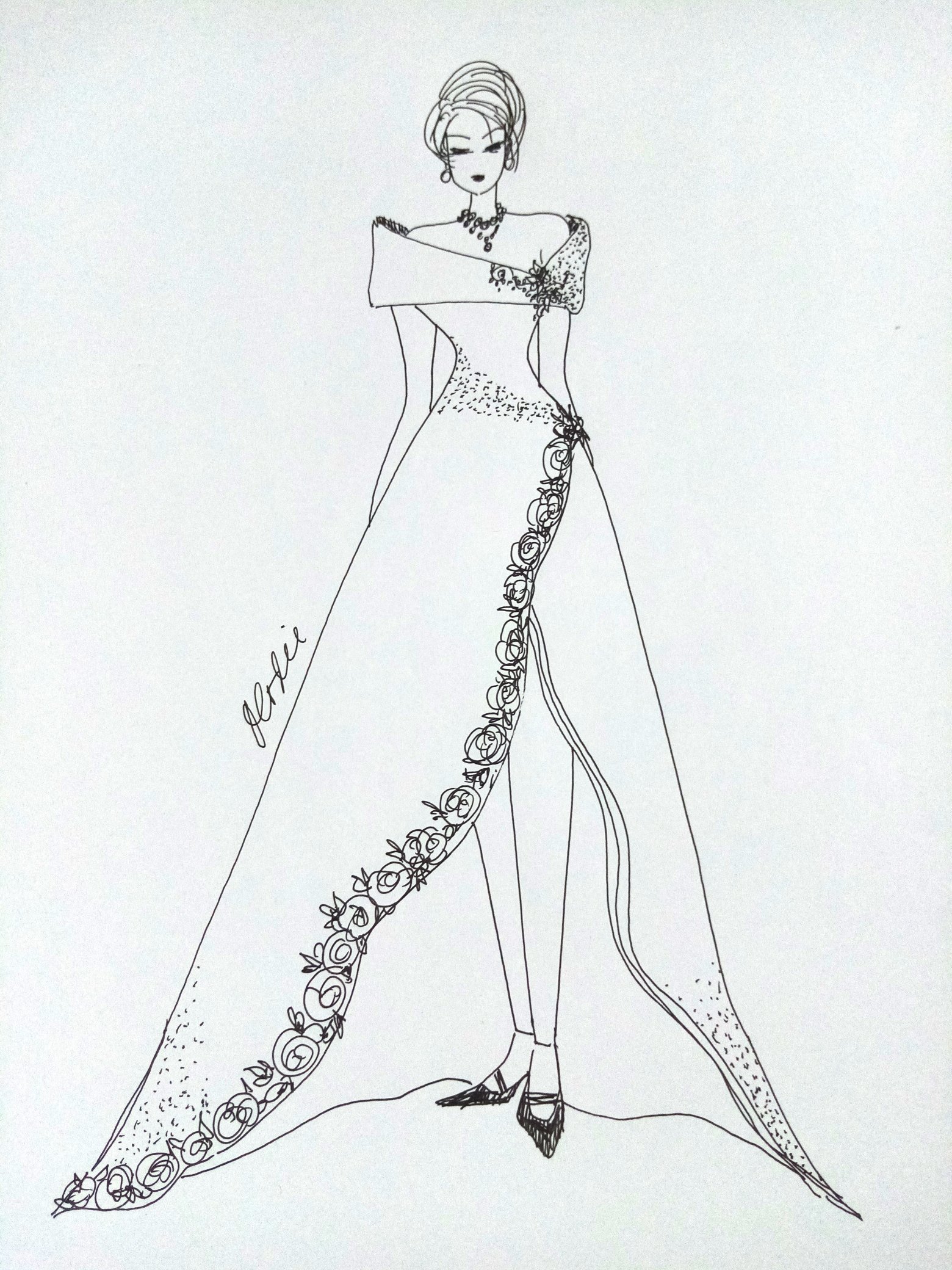 Filipiniana gown sketch 2025
