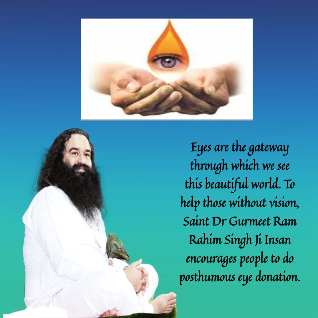 KiranPa94511633's tweet photo. Eye donation is one of the biggest donation. To help those without vision or those who have lost their eyesight. Volunteers of @derasachasauda donate posthumous eye donation with the inspiration of Saint Dr @Gurmeetramrahim ji 
#GiftOfVision https://t.co/AeKDpXy6uL