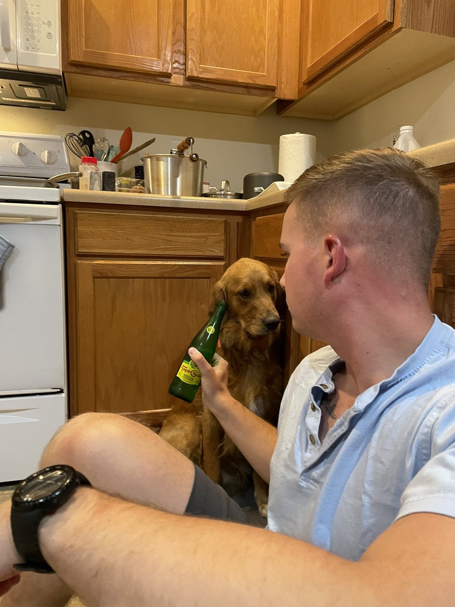 GraceEllenberg's tweet photo. Cooper doesn’t like Topo Chico https://t.co/zRThTg8VyB