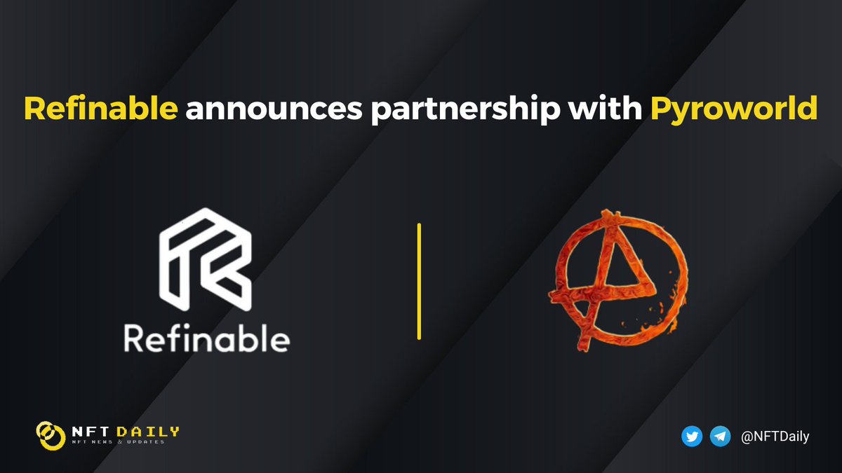 BitcoinEcoTK's tweet photo. 📢@refinableapp announces partnership with @Pyro_Tweets, an #NFTgame bringing real utility to the 99% including lotteries, safe launchpad, charity &amp;  more!

#Pyroworld #NFTs will be traded &amp; sold exclusively on #Refinable #NFTMarketplace 

More details
https://t.co/EYR1SLf7tg https://t.co/kSykXPpPXl