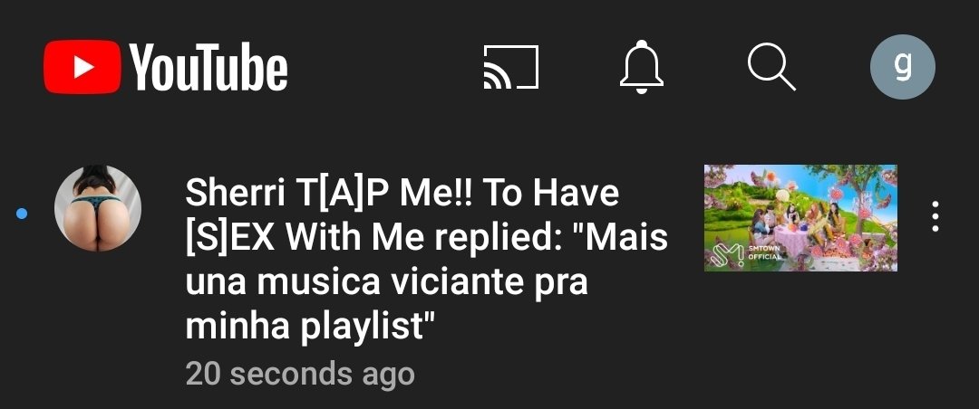 zsgno__'s tweet photo. DANG YOUTUBE WTF. I thought I had to delete my whole account cuz bots were taking over... whole time it was someone with a weird ass name replying to a comment I wrote on a red velvet MV 😭 #ThankGod https://t.co/69MKojT1lc