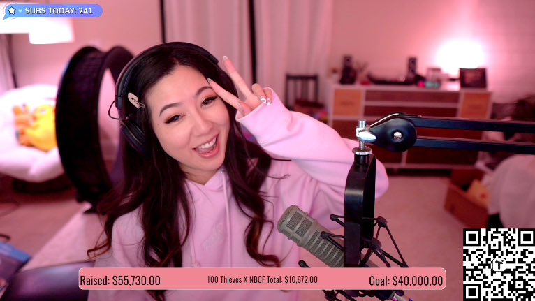 fuslie's tweet photo. so we just raised $55,730.00 in less than 5 hours for the National Breast Cancer Foundation 💕 absolutely mind-blown, THANK YOU SO MUCH EVERYONE 😭 https://t.co/UToJgdm9TO