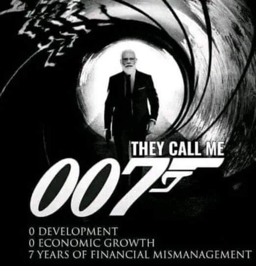 pathan_neamath's tweet photo. MODI the LAIR BOND 

0 DEVELOPMENT 
0 ECONOMY GROWTH 
7 YEARS OF DISASTER IN INDIA 

MODI THE BIG FAILURE OF INDIA 
MODI THE BIG PANUATY OF INDIA 
MODI THE BIG DARPOK OF INDIA

#Modi_is_a_terrorist 
#RSS_DividingIndia https://t.co/7q92sgkcge