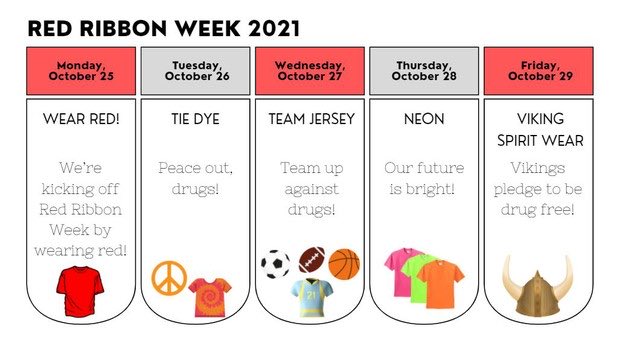 Looking forward to our Vikings Red Ribbon Week!