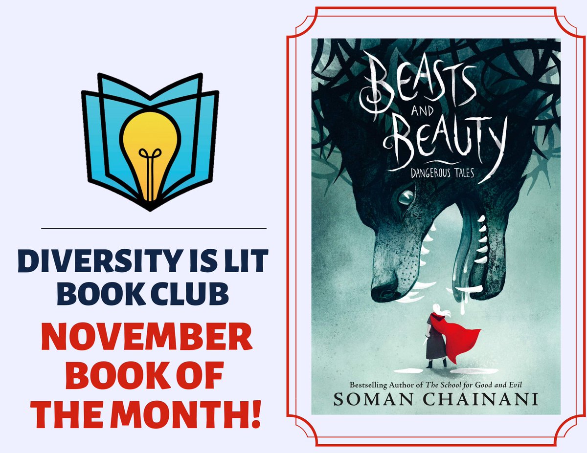 DiversityisLit's tweet photo. Congrats to our November 2021 Book of the Month: Beasts and Beauty: Dangerous Tales by @SomanChainani!

Twelve dangerous tales of mystery, magic, and rebellious hearts. So read on, if you dare. 

Check out our Goodreads group to join the fun! 📚 https://t.co/CsCAocdPlz
