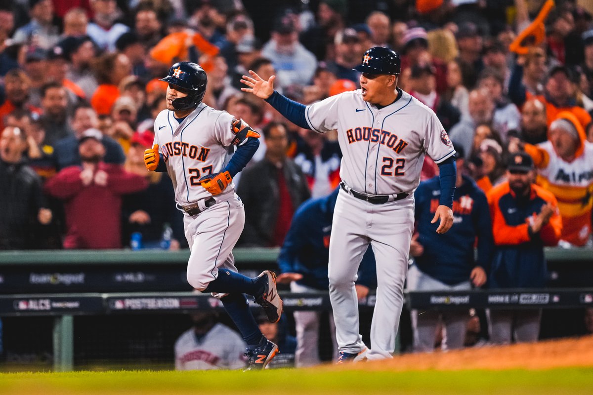 astros's tweet photo. .@JoseAltuve27's 21st #Postseason HR was historic:

» Third-most HR in #Postseason history.
» Most #Postseason HR hit by an infielder.
» Fastest player to reach 21 #Postseason HRs.

Don't address him unless it's with four letters. 🐐 https://t.co/rANJdijJgi