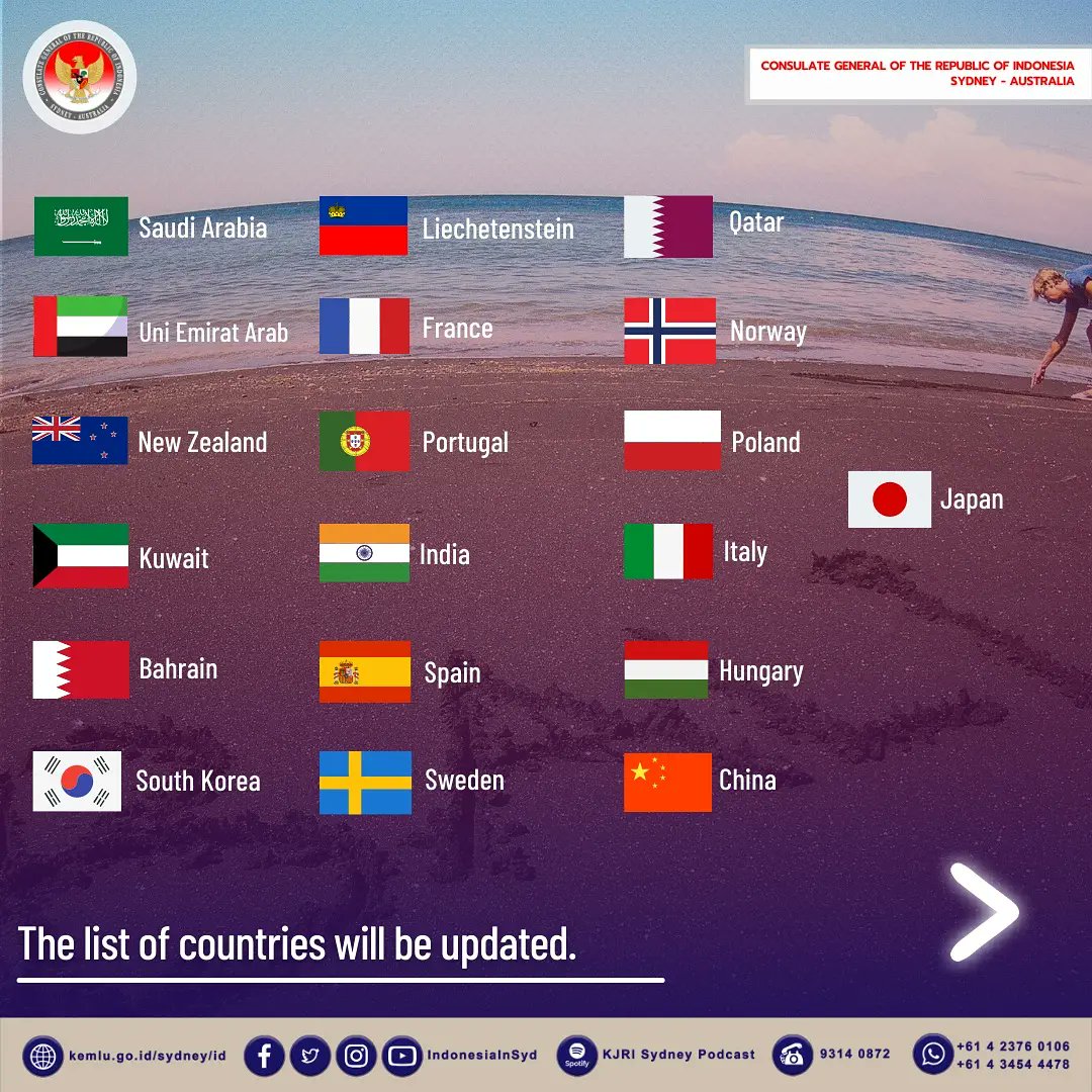 IndonesiaInSyd's tweet photo. Bali is now open for international tourists from 19 countries. The list of countries will be updated.

@Kemenparekraf @PemprovBali @baliairports @TravellerAU @AustTraveller

#inidiplomasi #wonderfulindonesia #bali #visitbali #triptobali https://t.co/TcchYCXhlf