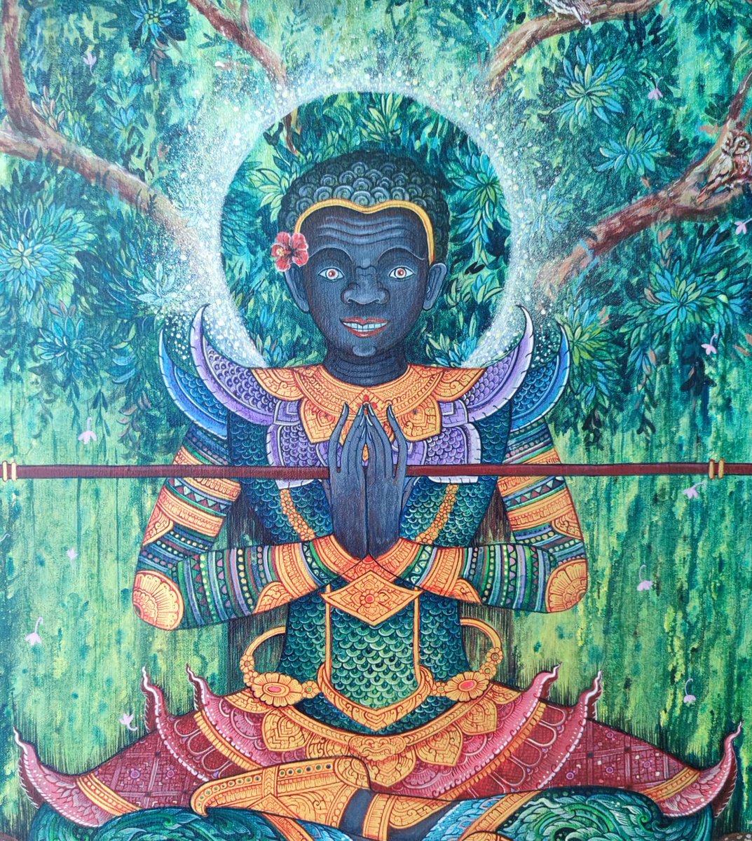 ARTtoU1991's tweet photo. คาถามหาจินดามณี (Khatha Maha Jindamanee)
size 80x90 cm /acrylic on canvas
#สัตว์หิมพานต์ #ลายไทย #thaiart #drawing #piant #workformoney https://t.co/U6NhPxU4nB
