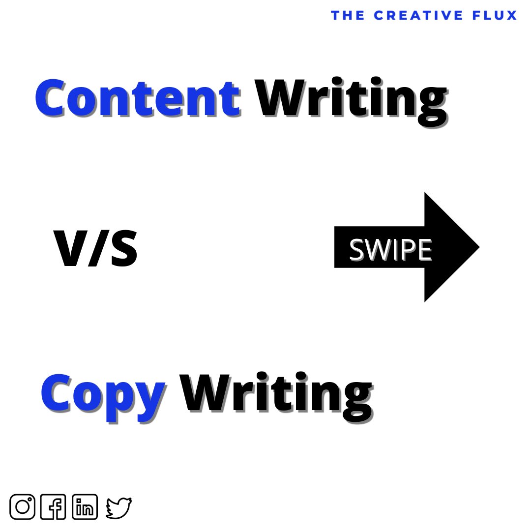 TheCreativeFlux's tweet photo. Do you think Content Writing is the same as Copy Writing? 🤔

A Big No-No!! 😐

📌 Know the Difference Between Both ⚡

A Copy Writer Sells whereas A Content Writer Informs. 😎✌ https://t.co/wceSQ1bl4a