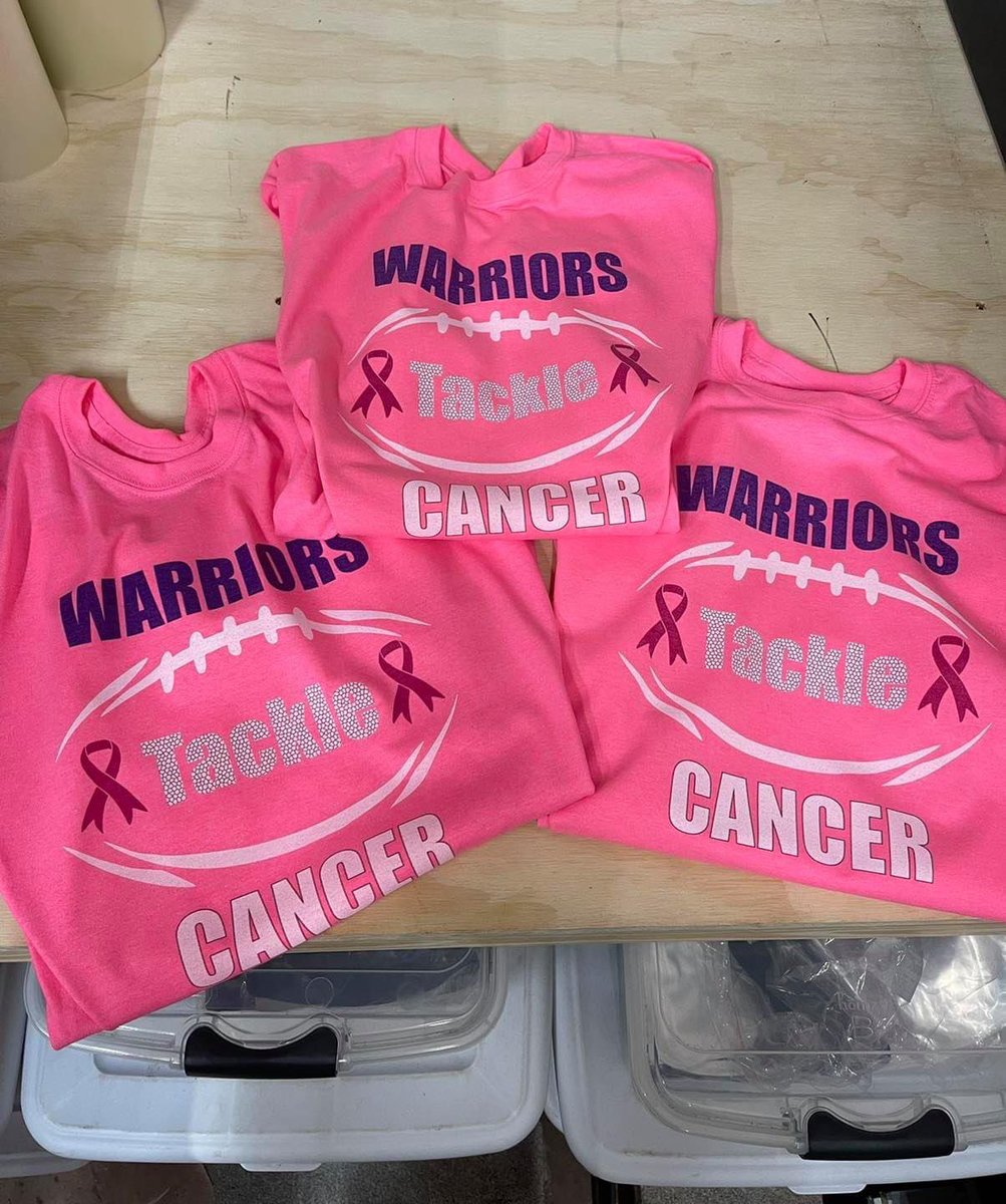 In the area and need a last minute Pink Out tee? #PinkOut #PinkOutDay #CustomTee #Anadarko #Oklahoma #Warriors