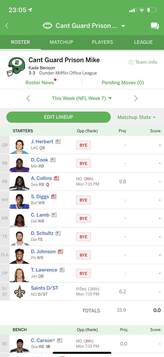 BIG_Kade's tweet photo. @MatthewBerryTMR  The bye-pocalypse strikes. https://t.co/R9dPqC0TBG