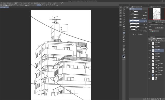 作画素材もいっちょあがり!
※昼夜両方に使えるようにするためこの状態では影を殆ど入れません。 