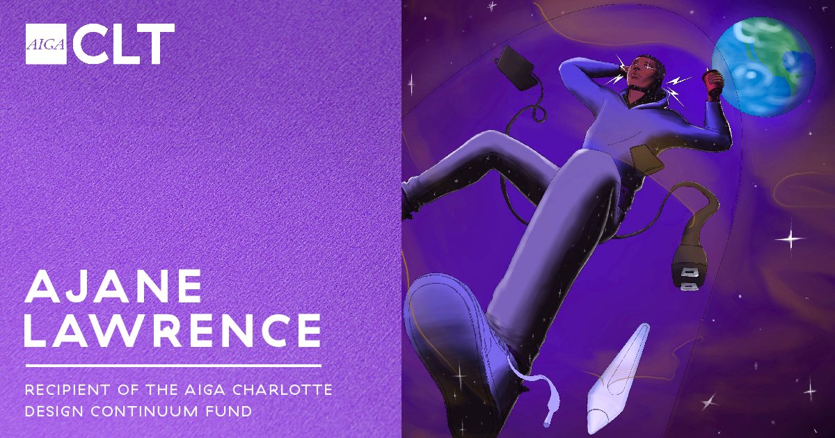 AIGA Charlotte is thrilled to award Ajane Lawrence the 2021-2022 AIGA Worldstudio Scholarship through World Studio. With his illustration, Ajane has both shown his talent and commitment to giving back to the community. Congratulations Ajane! 
👏👏👏