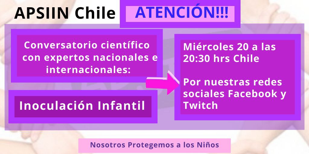 #Conversatoriocientifico
Debido a la inquietud en torno a la inoculación pediátrica covid-19, en cuanto a su necesidad, seguridad y eficacia hemos organizado un conversatorio con expertos Nacionales e Internacionales.
No te lo pierdas!

Nosotros comunicamos📢
Ustedes difunden💪