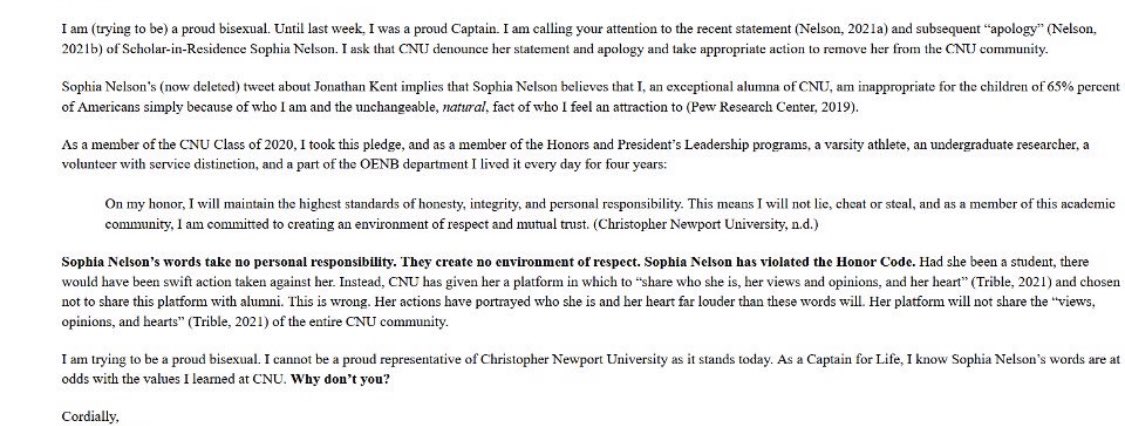 soapaccino's tweet photo. Nelson’s response to a student email addresses to herself and other cnu admin. https://t.co/V8O82HDsQl