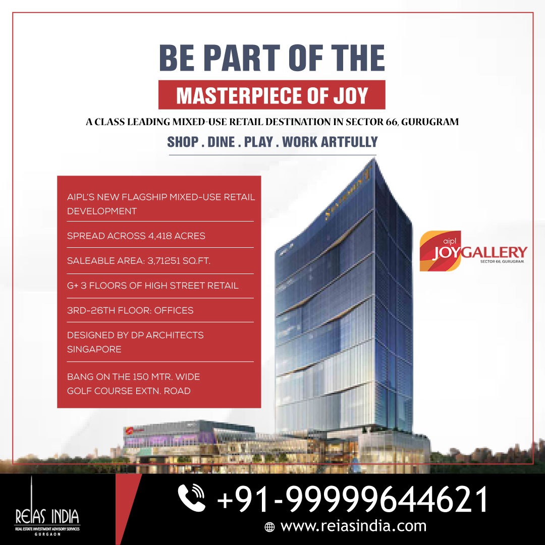 AIPL's new flagship mixed used retail development AIPL Joy Gallery.
Approx 4.418 acres site.
Earn big gains with small investment.

#AIPLJoygallery #AIPL #commercial #realestate #retailspaces #commercialproject #reraapproved #gurgaon #returns #joygallery #shops #office #reias