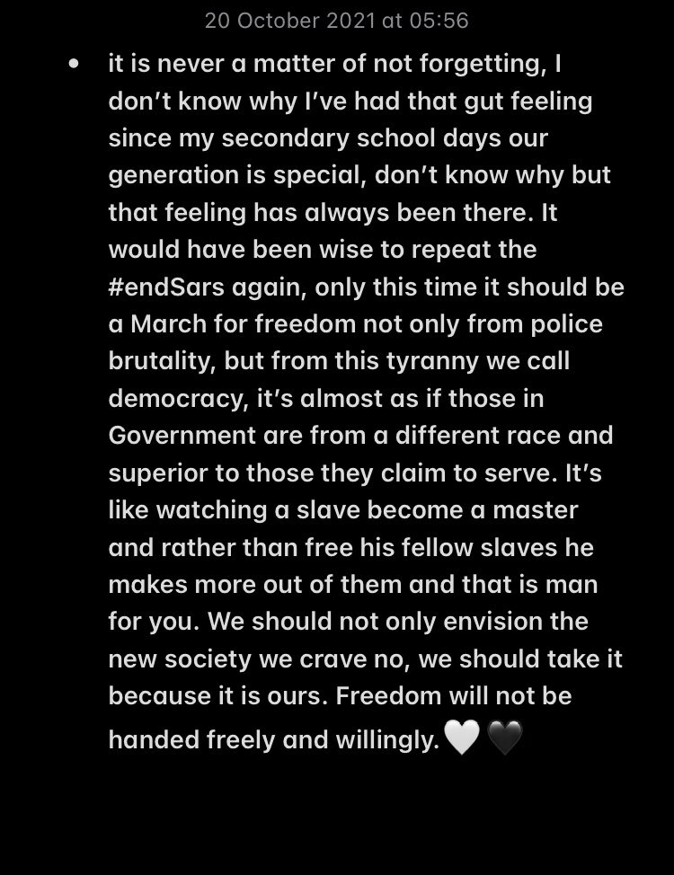 iam_yucee's tweet photo. @falzthebahdguy #EndSARSMemorial #EndTyranny #WithGod   Freedom at a cost ✊🏿 https://t.co/4f8PKcS03S