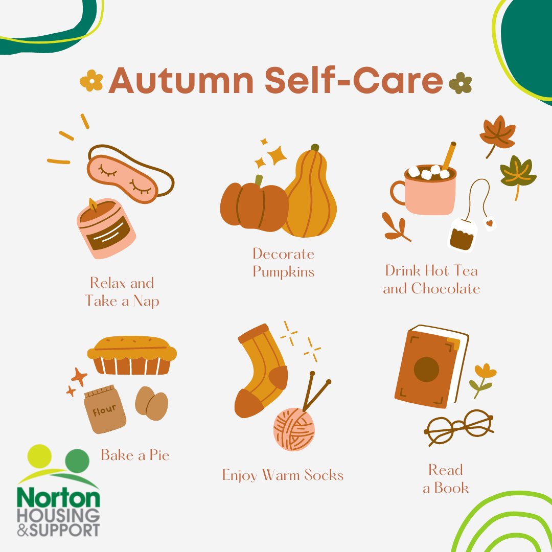 The leaves are starting to fall, the nights are drawing in and it’s getting colder🍂. 

Use this graphic to try some of our self care tips within Autumn, comment down below any tips you used⬇️⬇️.

#autumn #selfcare #mentalhealth #support #advice #charity #leicestershire