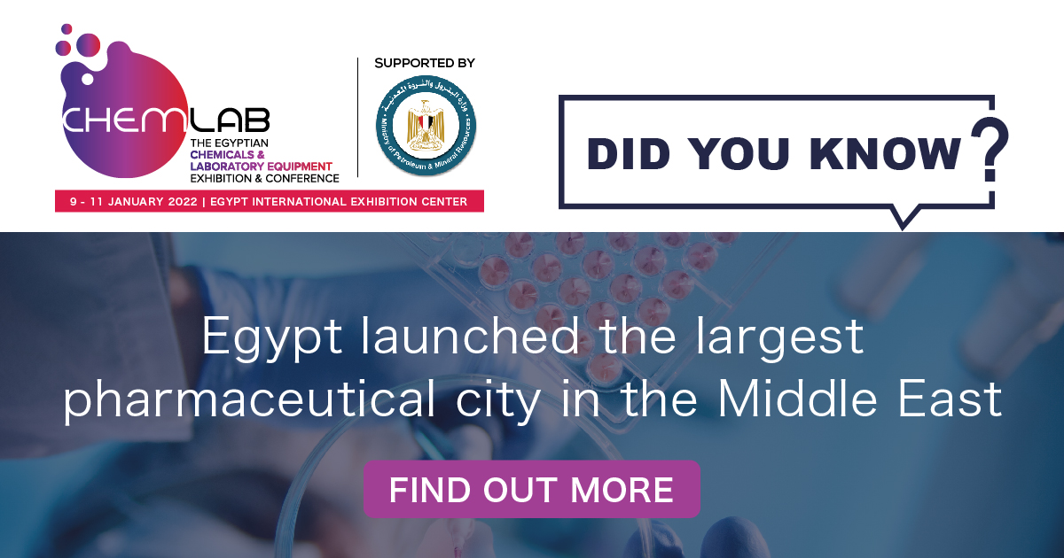 Chemlab2022's tweet photo. With Egypt aiming to increase manufacturing medicines, in addition to R&amp;D laboratories, CHEMLAB is an ideal platform for chemicals &amp; lab equipment providers to connect with the pharma industry players.
https://t.co/EEfugu2dSH 
#Chemicals #LabEquipment #SpecialtyChemicals #Pharma https://t.co/TDMJvkaZy5