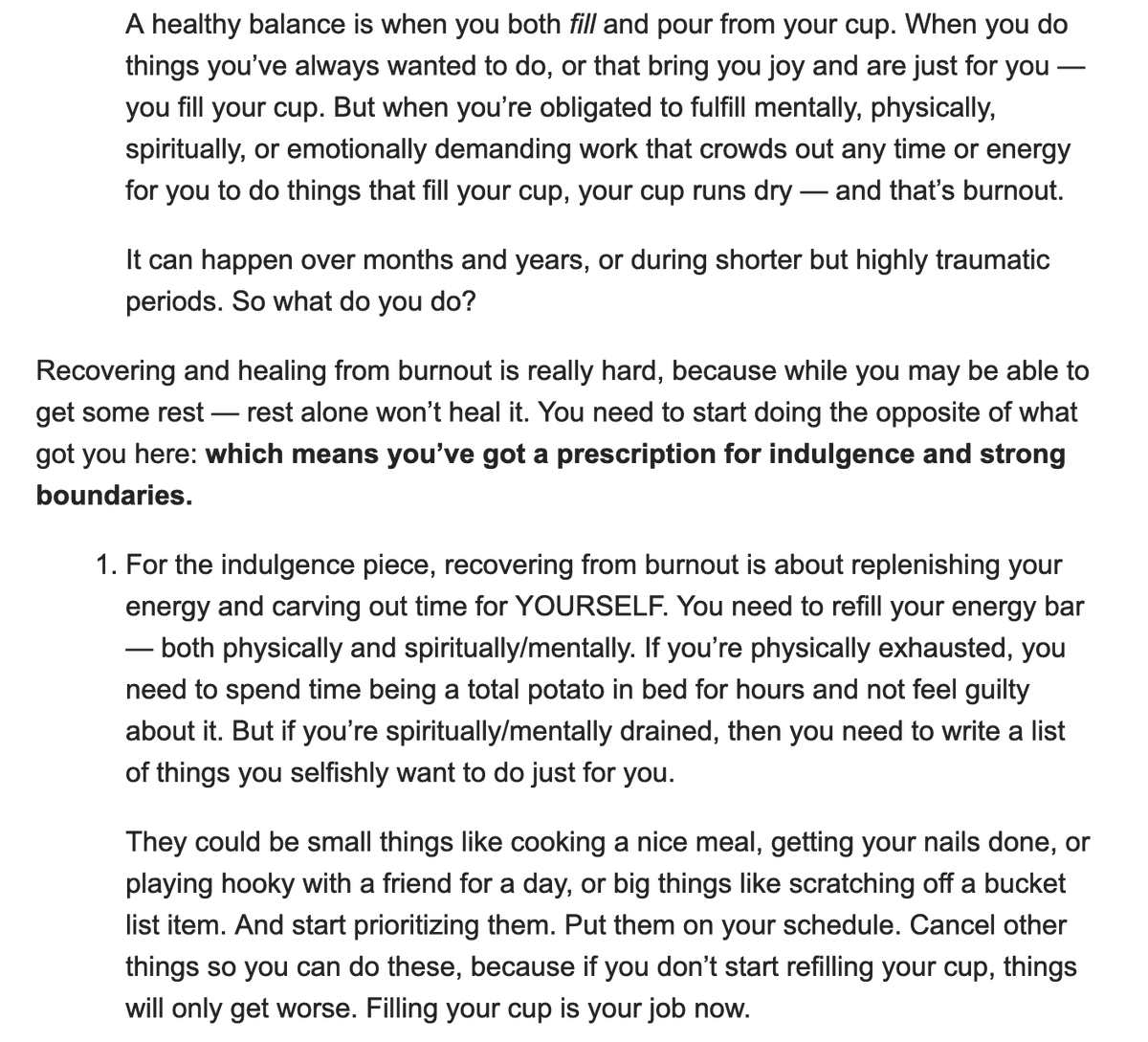 petersterne's tweet photo. @AOC Here's the full email that AOC sent out about her tips for dealing with burnout: https://t.co/8Aw2DVN8eG
